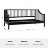 Martha Stewart Neely Twin Size Solid Wood Platform Daybed w/Wooden Spindles and Slatted Foundation, Black MG-090021-DBT-BK-MS